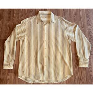 Tommy Bahama Adult Large L Yellow Button Up Long Sleeve Casual Men’s Shirt